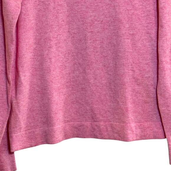 J. Crew Size Large Heather Pink Teddie Merino Wool Blend Crew Neck Sweater - Picture 4 of 7